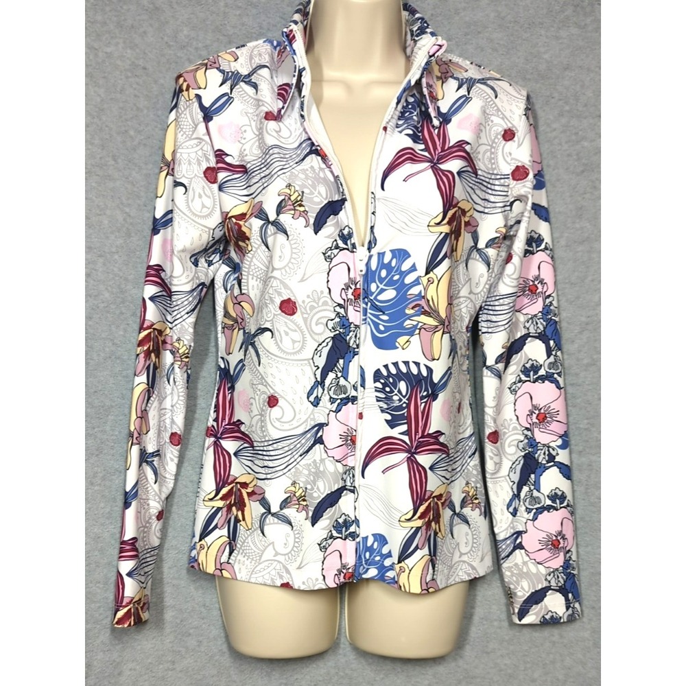 Hobby Horse Limited Edition Western Show Shirt Women M Lilies Rodeo Cowgirl - Picture 5 of 11